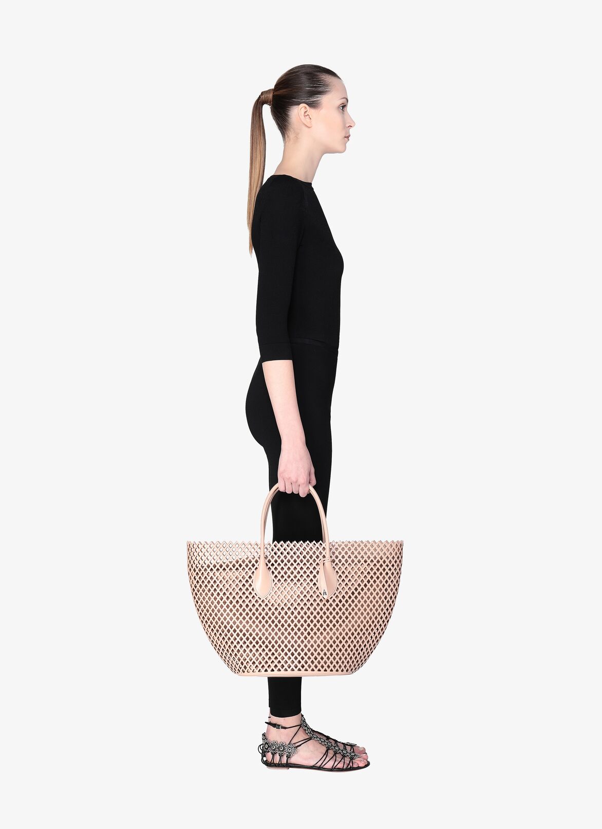 LATIFA MEDIUM CUIR LUX LOSANGE SAND ALAÏA SANDY  LATIFA MEDIUM CUIR LUX LOSANGE SAND